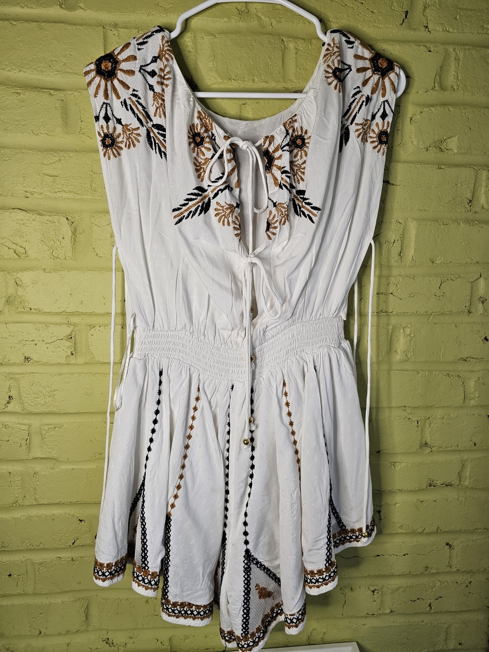 Free People Catalina Embroidered Shorts Romper Size XS - Picture 4 of 4